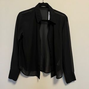 NWT Abercrombie sheer black button up